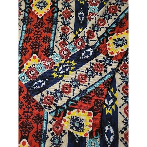 Win Win Womens Sz L Multi Color Knit Flare Bottom Tunic 3/4 Bell Sleeves Fall - Picture 7 of 10